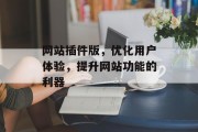 网站插件版，优化用户体验，提升网站功能的利器