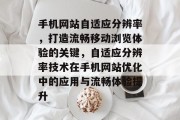 手机网站自适应分辨率，打造流畅移动浏览体验的关键，自适应分辨率技术在手机网站优化中的应用与流畅体验提升