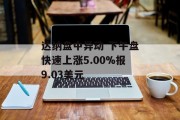 达纳盘中异动 下午盘快速上涨5.00%报9.03美元