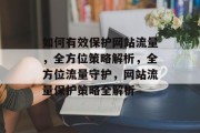 如何有效保护网站流量，全方位策略解析，全方位流量守护，网站流量保护策略全解析