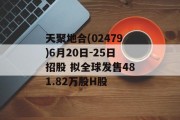 天聚地合(02479)6月20日-25日招股 拟全球发售481.82万股H股