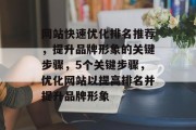 网站快速优化排名推荐，提升品牌形象的关键步骤，5个关键步骤，优化网站以提高排名并提升品牌形象
