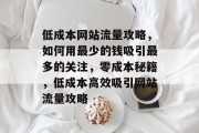 低成本网站流量攻略，如何用最少的钱吸引最多的关注，零成本秘籍，低成本高效吸引网站流量攻略