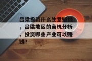 吕梁投资什么生意赚钱，吕梁地区的商机分析，投资哪些产业可以赚钱？