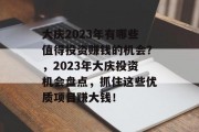 大庆2023年有哪些值得投资赚钱的机会？，2023年大庆投资机会盘点，抓住这些优质项目赚大钱！