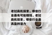 老挝商机探索，哪些行业最有可能赚钱，老挝商机探索，哪些行业最具盈利潜力