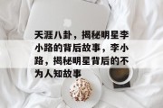 天涯八卦，揭秘明星李小路的背后故事，李小路，揭秘明星背后的不为人知故事