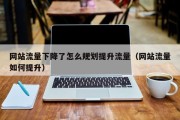 网站流量下降了怎么规划提升流量（网站流量如何提升）