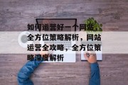 如何运营好一个网站，全方位策略解析，网站运营全攻略，全方位策略深度解析