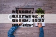 流量复盘网站，揭秘网络流量背后的秘密，网络流量揭秘，流量复盘网站的深度解析
