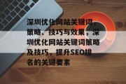 深圳优化网站关键词，策略、技巧与效果，深圳优化网站关键词策略及技巧，提升SEO排名的关键要素