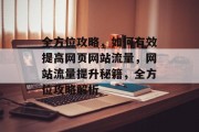 全方位攻略，如何有效提高网页网站流量，网站流量提升秘籍，全方位攻略解析