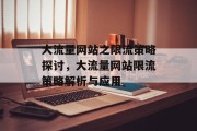 大流量网站之限流策略探讨，大流量网站限流策略解析与应用