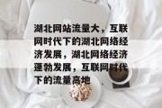 湖北网站流量大，互联网时代下的湖北网络经济发展，湖北网络经济蓬勃发展，互联网时代下的流量高地