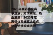 2023年精彩体育赛事盘点，激情四溢，热血沸腾！2023年度激情体育盛宴大盘点，热血燃情瞬间回顾