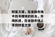 财富之道，在金融市场中找寻赚钱的机会，市场机遇，在金融市场上寻找财富之道