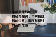 年前最赚钱的生意——揭秘与探讨,年前最赚钱的生意,揭秘与探讨的商机之道 年前最赚钱的生意——揭秘与探讨,年前最赚钱的生意,揭秘与探讨的商机之道