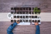 揭秘网站域名骗子，如何识别和防范域名欺诈，揭露域名欺诈陷阱，教你识别与防范域名骗子