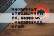 揭秘网站CMS程序，如何看出网站所使用的系统，探秘网站CMS，揭秘识别网站所用系统的秘密