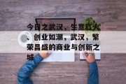 今日之武汉，生意红火、创业如潮，武汉，繁荣昌盛的商业与创新之城