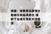 调查：多数受访者预计鲍威尔将届满离任 提前下台或引发巨大冲击波