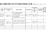 江苏镇江农村商业银行被罚85.3万元：违反金融统计管理规定等