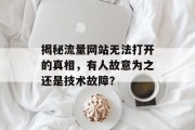 揭秘流量网站无法打开的真相，有人故意为之还是技术故障？