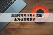 企业网站如何吸引流量，全方位策略解析