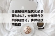 全面解析网站优化的步骤与技巧，全面提升您的网站优化，步骤和技巧指南