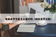 电商自然流量怎么提升的（网店自然流量）
