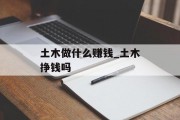 土木做什么赚钱_土木挣钱吗