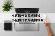 小区做什么早点赚钱_小区做什么早点赚钱呢