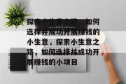 探索小生意之路,如何选择并成功开展赚钱的小生意,探索小生意之路,如何选择并成功开展赚钱的小项目
