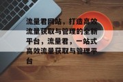流量君网站，打造高效流量获取与管理的全新平台，流量君，一站式高效流量获取与管理平台