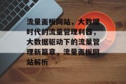 流量面板网站，大数据时代的流量管理利器，大数据驱动下的流量管理新篇章，流量面板网站解析
