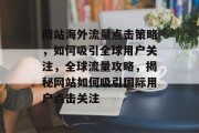 网站海外流量点击策略，如何吸引全球用户关注，全球流量攻略，揭秘网站如何吸引国际用户点击关注