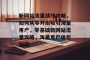新网站流量扶持攻略，如何从零开始吸引海量用户，零基础新网站流量攻略，海量用户吸引秘籍