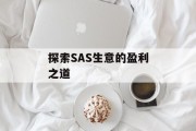 探索SAS生意的盈利之道