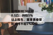 远翔新材(301300.SZ)：持股5%以上股东、董事黄春荣拟减持不超1%股份