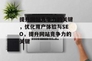 提升网站竞争力的关键，优化用户体验与SEO，提升网站竞争力的关键