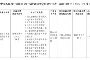 重庆三峡银行被罚559.2万元，涉及违反金融统计管理规定等九项违法行为