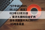 *ST中润(000506.SZ)：截至2023年12月31日，斐济瓦图科拉金矿共保有资源量约为116.95吨金属量