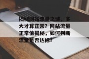揭秘网站流量之谜，多大才算正常？网站流量正常值揭秘，如何判断流量是否达标？