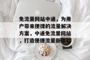 免流量网站中通，为用户带来便捷的流量解决方案，中通免流量网站，打造便捷流量新体验