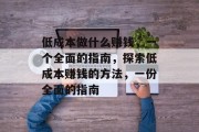 低成本做什么赚钱，一个全面的指南，探索低成本赚钱的方法，一份全面的指南