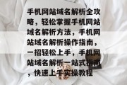 手机网站域名解析全攻略，轻松掌握手机网站域名解析方法，手机网站域名解析操作指南，一招轻松上手，手机网站域名解析一站式指南，快速上手实操教程