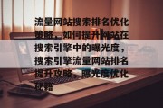 流量网站搜索排名优化策略，如何提升网站在搜索引擎中的曝光度，搜索引擎流量网站排名提升攻略，曝光度优化秘籍