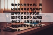 海南免税赚什么钱？揭秘国内外知名免税店的盈利模式和投资机会，国际知名品牌入驻海南免税店，揭秘国内知名免税店的盈利模式与投资机会