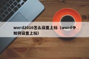 word2010怎么设置上标（word中如何设置上标）