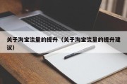 关于淘宝流量的提升（关于淘宝流量的提升建议）